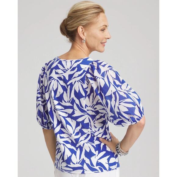 Chico’s Dolman Short Sleeve Knit Top – Rich Cobalt Blue, Size 8/M, NWT - Picture 2 of 9